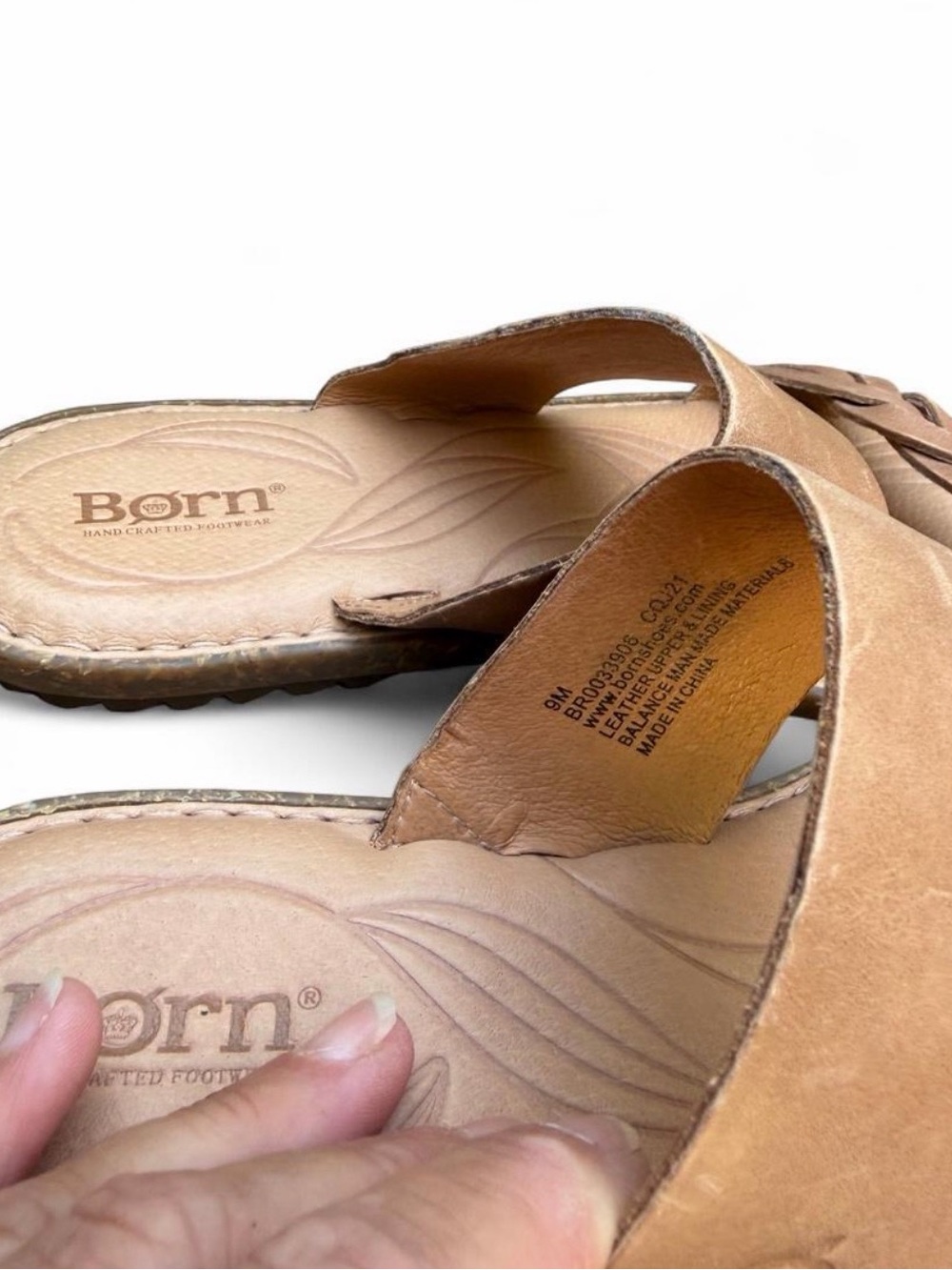 Børn Cherita Tan Braided Leather Slide Sandals 9M NWOT - Picture 5 of 7